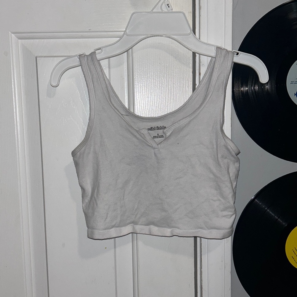 White Cropped Tank Top